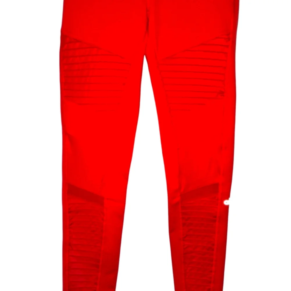 Alo Cherry Airbrush Moto High Rise Leggings Medium EUC